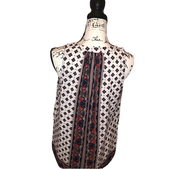 Jasmine &‎ Juliana Sleeveless Top Navy/Red Floral EUC Size M - Picture 6 of 11